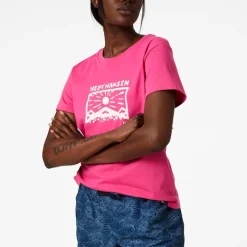 T-shirt Pour Femme Helly Hansen F2F Organic Cotton T-Shirt Cascadia Pink -Équipement outdoor boutique t shirt pour femme helly hansen f2f organic cotton t shirt cascadia pink 163018 650x650 g1