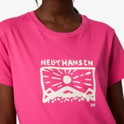 T-shirt Pour Femme Helly Hansen F2F Organic Cotton T-Shirt Cascadia Pink -Équipement outdoor boutique t shirt pour femme helly hansen f2f organic cotton t shirt cascadia pink 163018 650x650 g2
