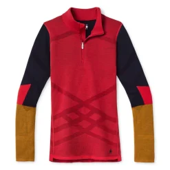 T-shirt Pour Femme Smartwool W Intraknit Merino 200 Colorblck 1/4 Zip Pomegranate L