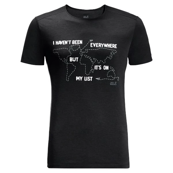 T-shirt Pour Homme Jack Wolfskin Pack & Go Travel T Black 3 T-shirt Pour Homme Jack Wolfskin Pack & Go Travel T Black
