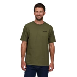 T-shirt Pour Homme Patagonia P-6 Logo Responsibili Wyoming Green F22