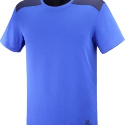T-shirt Pour Homme Salomon Essential Colorblock Nautica Blue SS22
